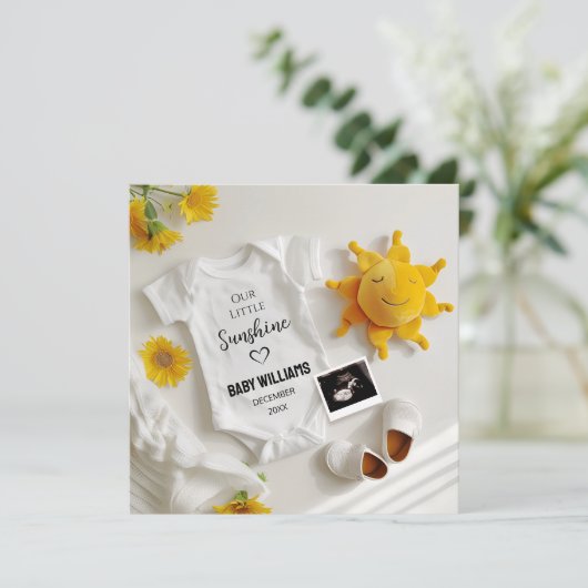 Minimalistische Zomerzwangerschap Aankondiging (Staand voorkant)