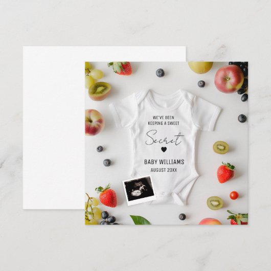 Minimalistische Zomerzwangerschap Aankondiging (Voorkant / Achterkant)