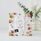 Minimalistische Zomerzwangerschap Aankondiging (Staand voorkant)