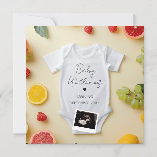 Minimalistische Zomerzwangerschap Aankondiging (Voorkant)