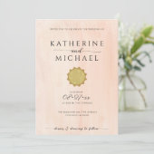 Minimalistische zon esthetiek | Bruiloft Kaart (Staand voorkant)