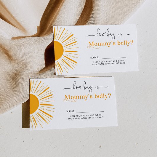 Minimalistische zon hoe groot is mama's buik informatiekaartje