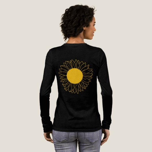 Minimalistische Zonnebloem Botanische Kunst Tri-Blend Shirt (Achterkant)