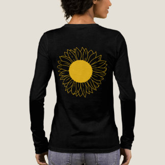 Minimalistische Zonnebloem Botanische Kunst Tri-Blend Shirt