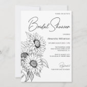 Minimalistische Zonnebloem Bruidsdouche Kaart (Voorkant)