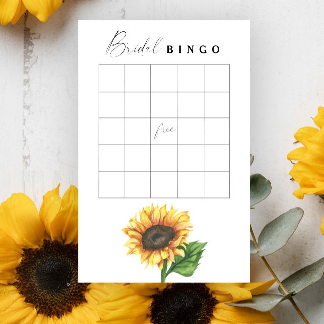 Minimalistische zonnebloem Bruiloft bingo spel (Creator heeft geüpload)
