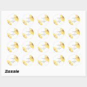 Minimalistische zonnebloem bruiloft ronde sticker (Vel)