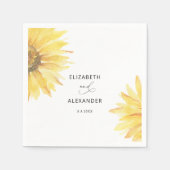 Minimalistische zonnebloem bruiloft servet (Voorkant)