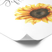 Minimalistische zonnebloem Bruiloftsshower Kaarten Poster (Hoek)