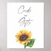 Minimalistische zonnebloem Bruiloftsshower Kaarten Poster (Voorkant)