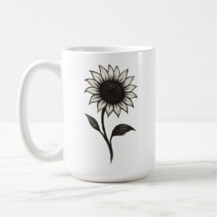 Minimalistische zonnebloem – Elegant botanisch ont Koffiemok