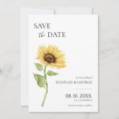Minimalistische zonnebloem foto boog bruiloft save the date (Voorkant)