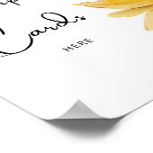 Minimalistische zonnebloem laat je receptkaart hie poster (Hoek)