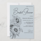 Minimalistische Zonnebloem op Blauw Vrijgezellenfe Kaart (Voorkant)