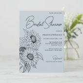 Minimalistische Zonnebloem op Blauw Vrijgezellenfe Kaart (Staand voorkant)