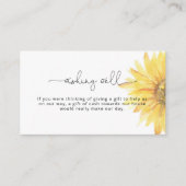 Minimalistische zonnebloem wensput bruidssalon informatiekaartje (Voorkant)