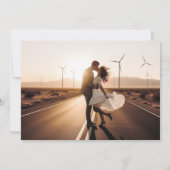 Minimalistische zonsondergang foto bruiloft dank j bedankkaart (Achterkant)