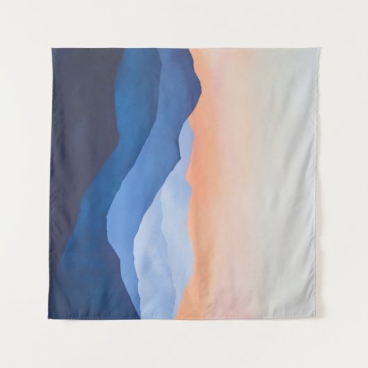 Minimalistische zonsondergang in de bergen wandkleed (Voorkant (horizontaal))