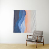 Minimalistische zonsondergang in de bergen wandkleed (In Situ (horizontaal))