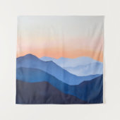 Minimalistische zonsondergang in de bergen wandkleed (Voorkant)