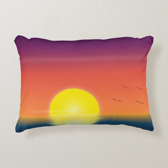 Minimalistische zonsondergang oceaan accentkussen  accent kussen (Voorkant)