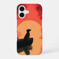 Minimalistische zonsondergang Zwarte Labradorhond