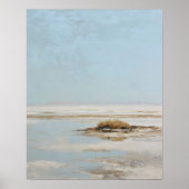 Minimalistische zoutvlakte abstracte landschapskun poster (Voorkant)