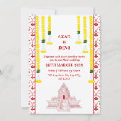 Minimalistische Zuid-Indiase bruiloft Kaart (Voorkant)