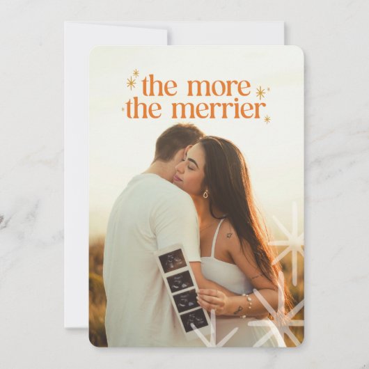 Minimalistische zwangerschapsaankondiging Kerst Ka Feestdagenkaart (Voorkant)