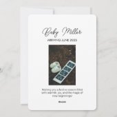 Minimalistische zwangerschapsaankondiging Kerst Ka Feestdagenkaart (Achterkant)