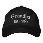Minimalistische zwangerschapsaankondiging voor opa geborduurde pet (Voorkant)