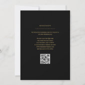 Minimalistische zwart en gouden trouwdatum QR-code Kaart (Achterkant)