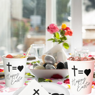 Minimalistische Zwart en Wit Elegante Gelukkige Pa Papieren Bekers