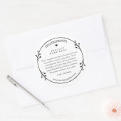Minimalistische Zwart en Wit Ingrediënten Sticker (Envelop)