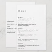 Minimalistische Zwart en Wit Moderne Trouwmenu (Voorkant / Achterkant)