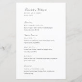 Minimalistische Zwart en Wit Moderne Trouwmenu (Voorkant)