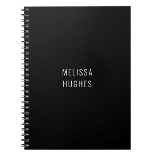 Minimalistische Zwart En Wit Monogram Zakelijk Notitieboek