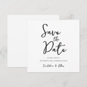Minimalistische Zwart en Wit Save the Date Kaart (Voorkant / Achterkant)