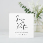 Minimalistische Zwart en Wit Save the Date Kaart (Staand voorkant)