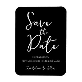 Minimalistische Zwart en Wit Save the Date Magneet
