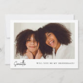 Minimalistische Zwart Foto Bruidsmeisje Voorstel (Voorkant)