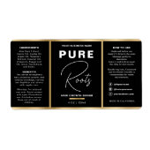 Minimalistische Zwart & Goud Hair Oil Dropper Fles Etiket (Voorkant)