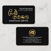 Minimalistische Zwart Goud Home Handyman Tools Visitekaartje (Voorkant / Achterkant)