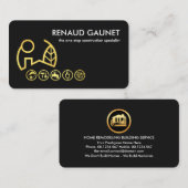 Minimalistische zwart goud landschapstools visitekaartje (Voorkant / Achterkant)