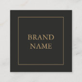 Minimalistische Zwart Goud Luxe Geometrische makel Vierkante Visitekaartje (Voorkant)