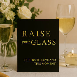 Minimalistische Zwart & Goud Wedding Bar Sign Foli Folie Feestdagenkaart