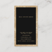 Minimalistische zwart gouden glitter sequins grens visitekaartje (Achterkant)
