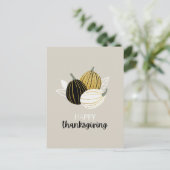 Minimalistische zwart-gouden Thanksgiving Briefkaart (Staand voorkant)