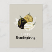 Minimalistische zwart-gouden Thanksgiving Briefkaart (Voorkant)