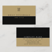 Minimalistische zwart-gouden typografie / uw logo visitekaartje (Voorkant / Achterkant)
